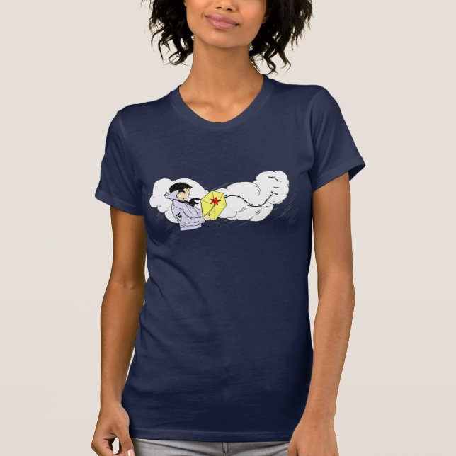 Camiseta Criança voando uma pipa de arte (Frente)