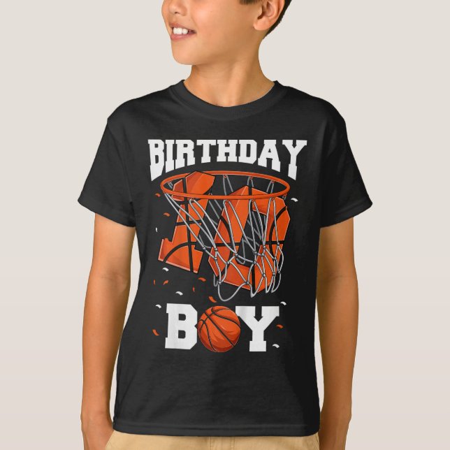 Camiseta Crianças 10ª Crianças de Basquete de Aniversário (Frente)