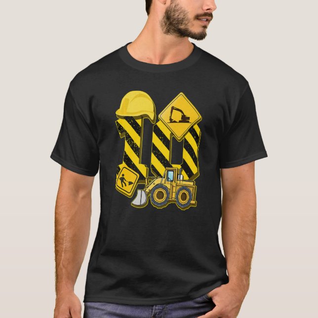 Camiseta Crianças 10º Aniversário Digger 10 Anos Construtor (Frente)