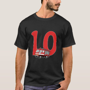 Camiseta Crianças 10º Aniversário do Bombeiro Presente - Bo