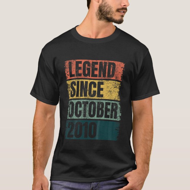 Camiseta Crianças 10º Aniversário Oferece Legenda De 10 Ano (Frente)
