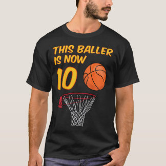 Camiseta Crianças 10º Aniversário Sketll Hoop 10 Anos
