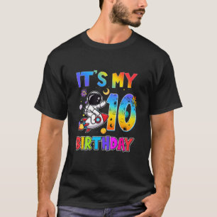 Camiseta Crianças 10º Astronauta Garota de Astronauta Quatr