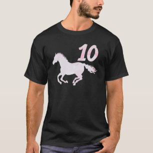 Camiseta Crianças 10º Cavalo de Aniversário para 10 anos