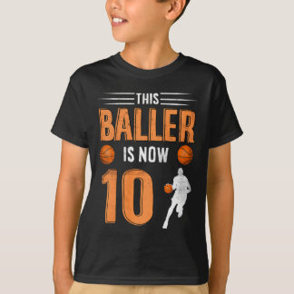 Camiseta Crianças 10º Jogador de Basquete de Aniversário Es