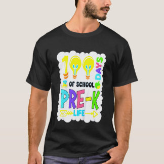 Camiseta Crianças 100º Dia de Escola & Adorando Vida de Pro