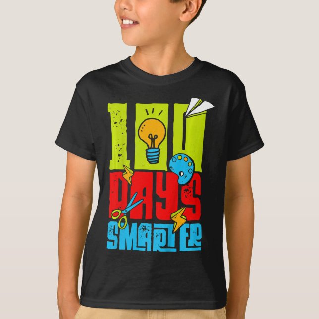 Camiseta Crianças 100º Dia De Meninos Escolares 100 Dias De (Frente)