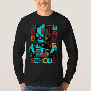 Camiseta Crianças 100 Dia da Escola Gamer Menino Menina Gam
