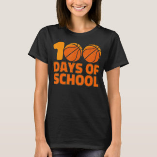 Camiseta Crianças 100 Dias De Basquete Escolar 100º Dia De