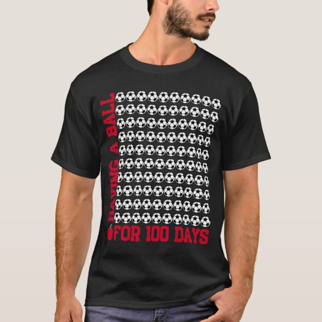 Camiseta Crianças 100 Dias De Futebol Da Escola Meninos 100 (Frente)