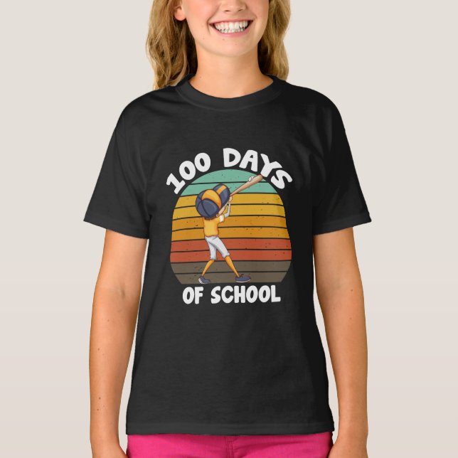 Camiseta Crianças 100 Dias De Meninos Escolares 100 Dias De (Frente)