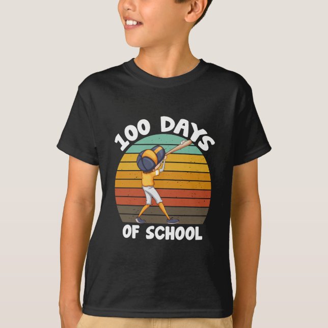 Camiseta Crianças 100 Dias De Meninos Escolares 100 Dias De (Frente)