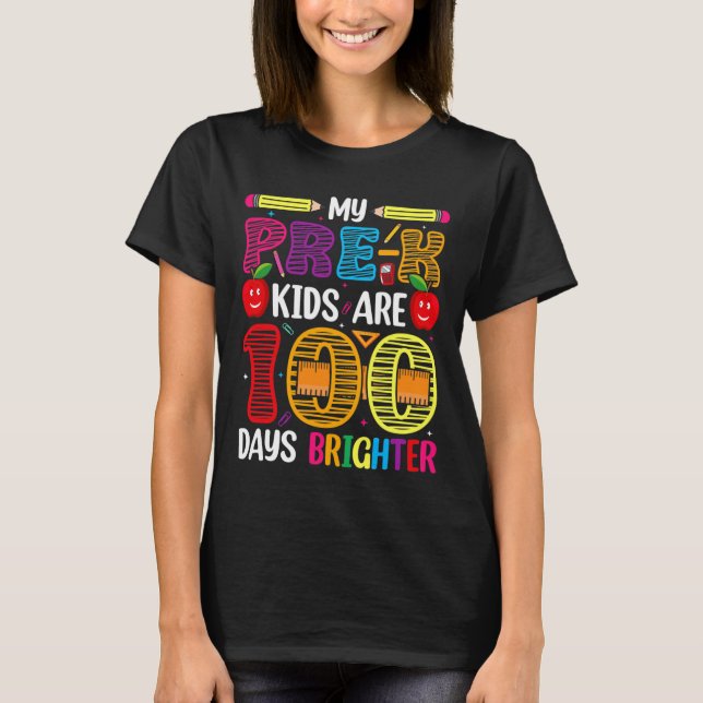 Camiseta Crianças 100 Dias De Professores Estudantes (Frente)