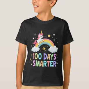 Camiseta Crianças 100 Dias Mais Inteligentes Meninas Unicór