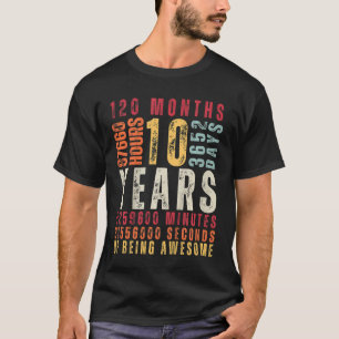 Camiseta Crianças 10. º aniversário 10 anos Vintage Retro 1