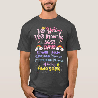 Camiseta Crianças 10 Anos 120 Meses De Engraçado