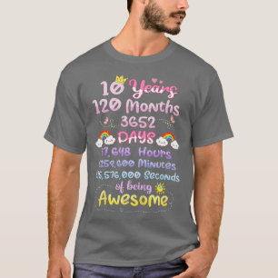 Camiseta Crianças 10 Anos 120 Meses De Ser Um Ki Engraçado