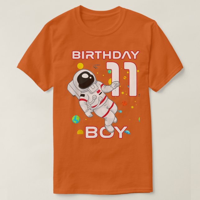 Camiseta Crianças 11 Astronauta de aniversário de 11 anos (Frente do Design)