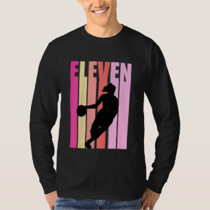 Camiseta Crianças, 11 de basquete, Crianças de aniversário,