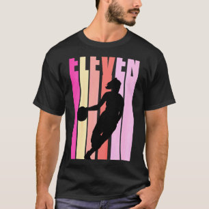 Camiseta Crianças, 11 de basquete, Crianças de aniversário,