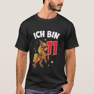 Camiseta Crianças 11 Meninas de Cavalo de Aniversário de ru