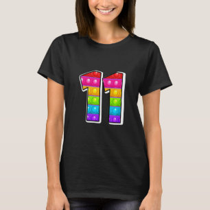Camiseta Crianças 11 Número Capital Mais Curto Alphabet Fun