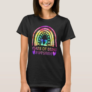 Camiseta Crianças 12 Anos Sendo Incrível Rainbow Tie Dye 10