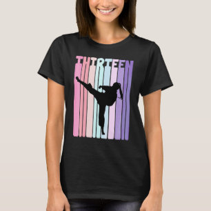 Camiseta Crianças 13 de Aniversário Retro Taekwondo Karate 