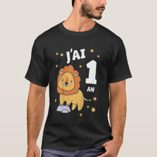 Camiseta Crianças 1 Leão de Aniversário - Garota de 1 Ano