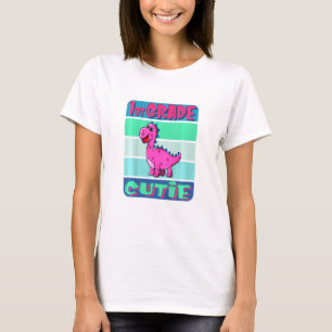 Camiseta Crianças 1rua Dinossauro Cutie Pronto Primeiro De