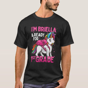 Camiseta Crianças 1rua Grader Unicorn Eu sou Briella e esto