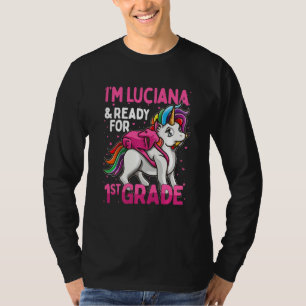 Camiseta Crianças 1rua Grader Unicorn Eu sou Luciana e esto