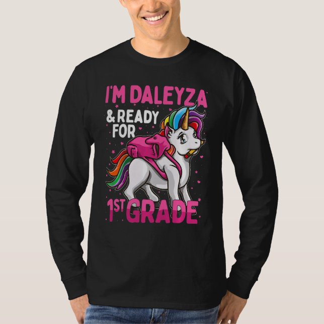 Camiseta Crianças 1rua Graduando Unicórnio Sou Daleyza E Pr (Frente)