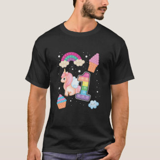 Camiseta Crianças 1Rua Magical Poppin Birthday Unicorn Popi
