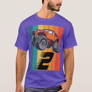 Camiseta Crianças: 2 anos de aniversário de carro monstro
