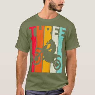 Camiseta Crianças 3º aniversário Retro Motocross 3 anos Men