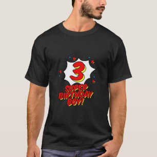 Camiseta Crianças 3º Aniversário Super Herói Super Hero