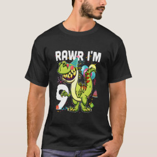 Camiseta Crianças 365 9º aniversário Dinossauro 9 anos B