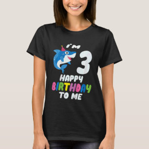 Camiseta Crianças 3 3 anos 3 anos 3 anos Feliz Aniversário 