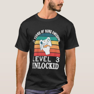 Camiseta Crianças 3 anos BDay Son Boy Gamer 3 anos