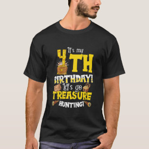 Camiseta Crianças 4ª Citação Pirata de Aniversário por 4 an