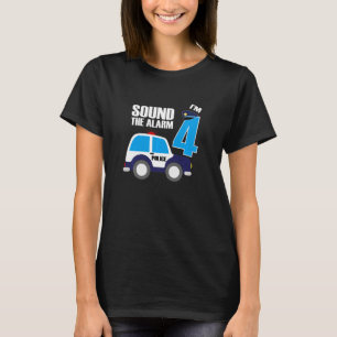 Camiseta Crianças 4º Aniversário 4º Aniversário Polícia de