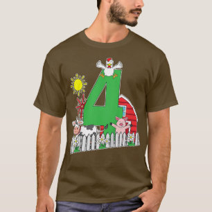 Camiseta Crianças 4º Aniversário Amante de os animais Porco