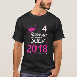 Camiseta Crianças 4º Aniversário As Princas Rosa-Tee São Na