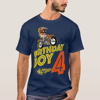 Camiseta Crianças: 4º Aniversário Boys Motorcycle Biker, 4