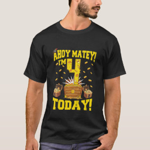 Camiseta Crianças: 4º Aniversário do Pirata por 4 anos