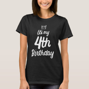 Camiseta Crianças 4º Aniversário É Meu 4º Aniversário 4 Ano