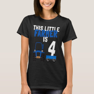 Camiseta Crianças 4º Aniversário Este Pequeno Agricultor é 
