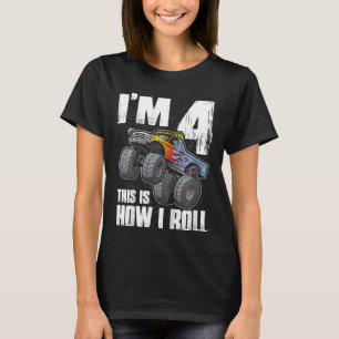 Camiseta Crianças 4º Aniversário Garotos Eu tenho 4 anos É