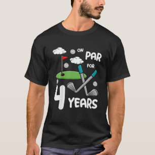 Camiseta Crianças 4º Aniversário Golfe Engraçado Golfe De 4